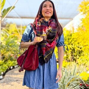 Plaid Blanket Scarf (Black/Red/Green Combo)